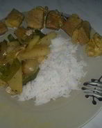 Овощи с рисом и свининой