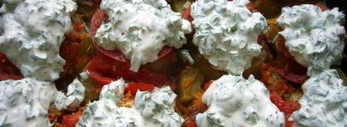 фаршированные курятиной кабачки под овощной шубкой. Шаг 11