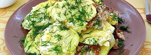 картофель, запеченный с лисичками в мультиварке. Шаг 20