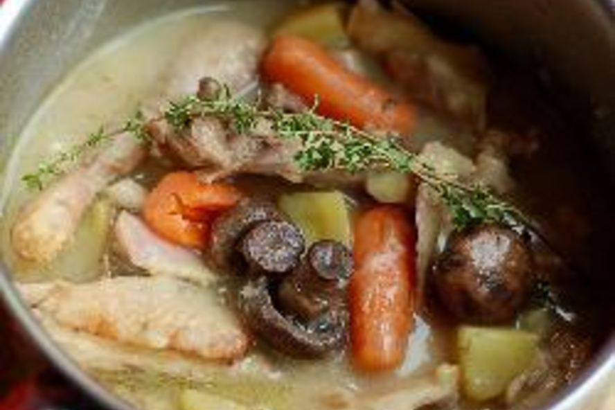 Рецепт картошки тушеной с курицей и грибами