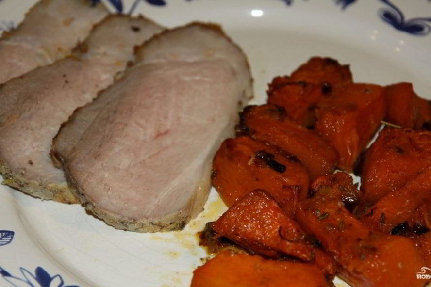 Рецепт тыквы со свининой в духовке