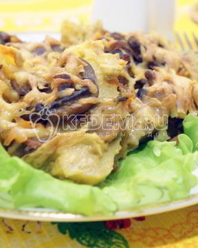 Запеченный картофель с грибами под сыром