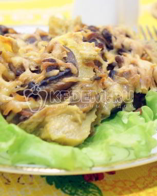 Запеченный картофель с грибами под сыром