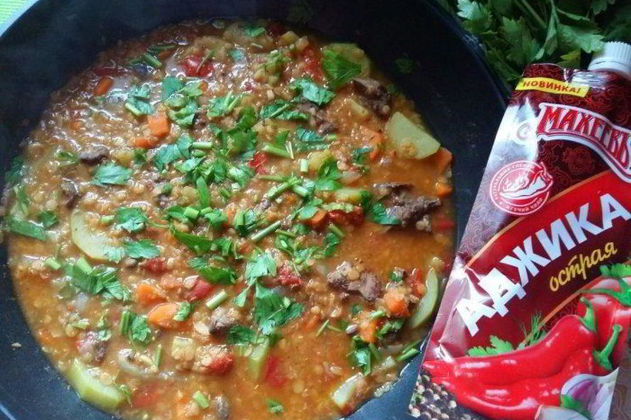 Рецепт дала из красной чечевицы с куриной печенью