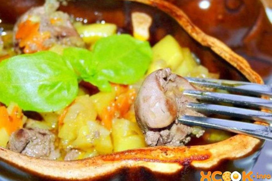 Рецепт куриной печени в горшочках с картошкой