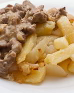 Печень говяжья по-строгановски