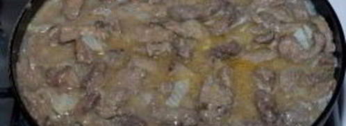 печень говяжья по-строгановски. Шаг 6