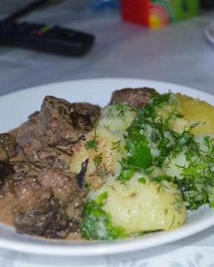 Печень по-строгановски