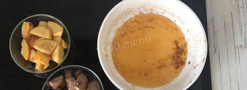 печень с айвой под апельсиновым соусом. Шаг 7