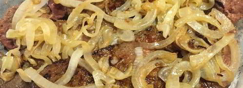 печень с грибами под сливочным соусом. Шаг 4