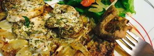 печень с грибами под сливочным соусом. Шаг 10