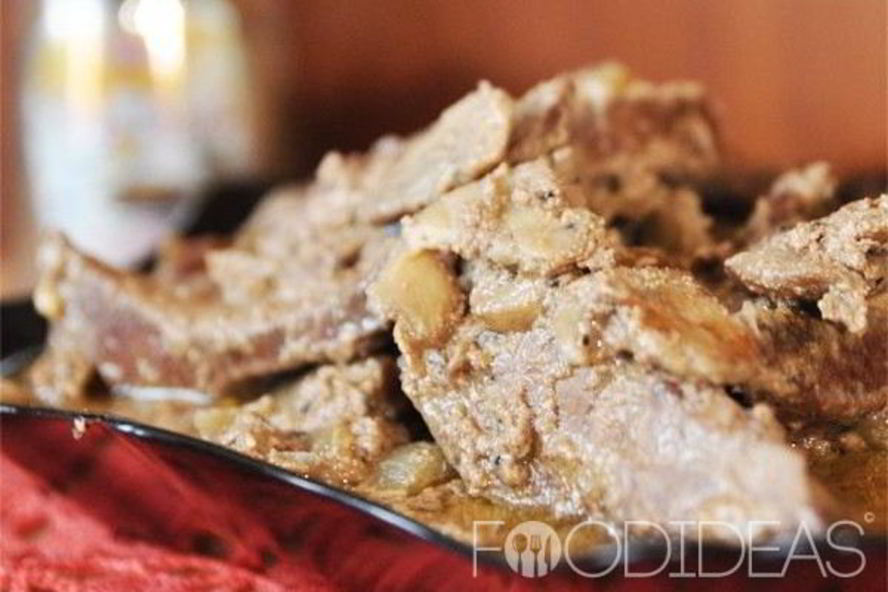 Рецепт свиной печени с грибами