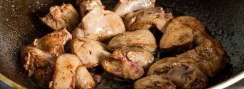 жареная куриная печень с овощами. Шаг 5