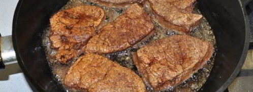 жареная печень, маринованная в соевом соусе. Шаг 6