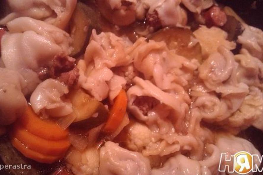 Рецепт пельменей с овощами