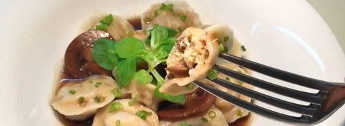 пельмени с рыбой и белыми грибами. Шаг 21