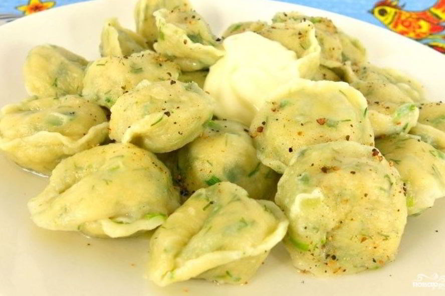 Рецепт пельменей с зеленью