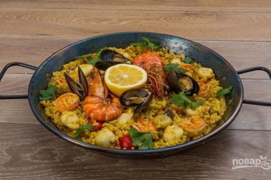 Рецепт испанской паэльи с морепродуктами