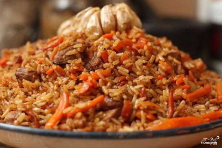 Рецепт плова из бурого риса со свининой