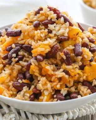 Плов с фасолью и тыквой