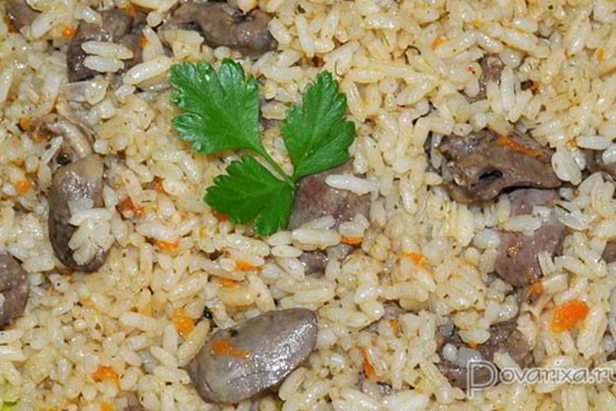 Рецепт плова с куриными сердечками