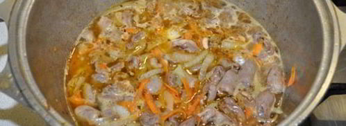 плов с куриными сердечками. Шаг 5