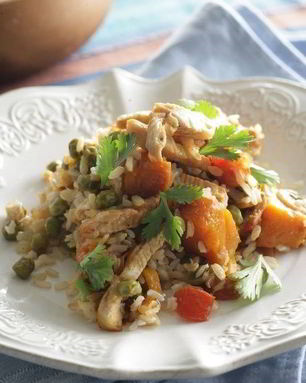 Пряный плов с овощами и индейкой