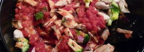 грибное рагу с куриной грудкой и макаронами. Шаг 6