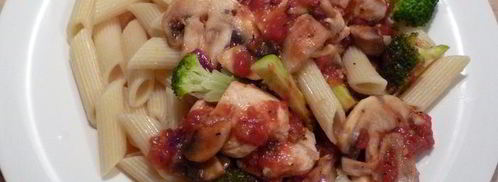 грибное рагу с куриной грудкой и макаронами. Шаг 7