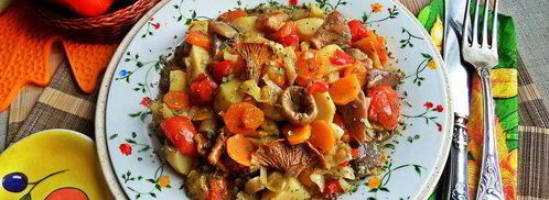 грибное рагу с овощами. Шаг 19