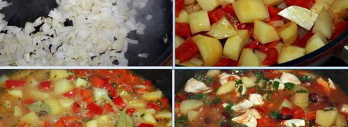 мексиканское овощное рагу с куриным филе. Шаг 4