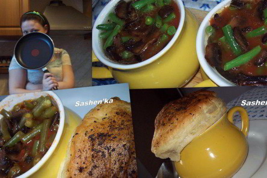 Рецепт овощного рагу с грибами в горшочке