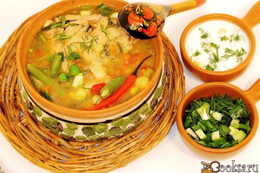 Рецепт овощного рагу с куриными бедрышками