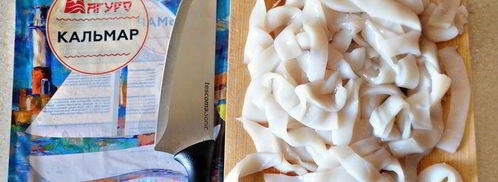 рисовая лапша с кальмарами и шиитаке в воке. Шаг 5