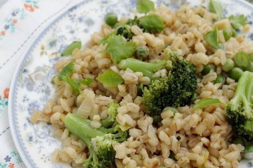 Рецепт перлового ризотто с зелеными овощами