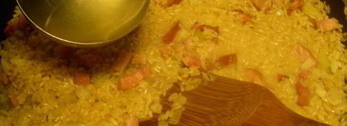 ризотто с каштанами и грудинкой. Шаг 5