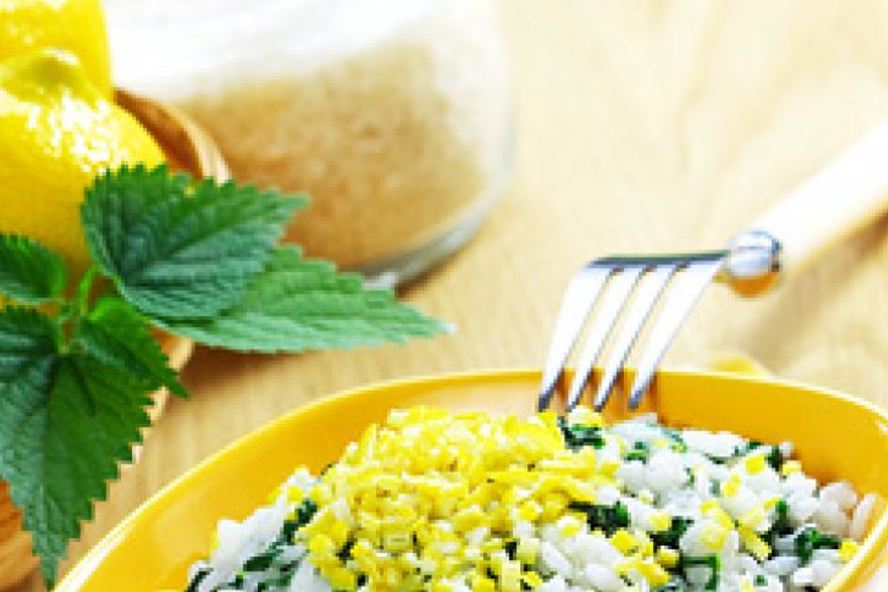 Рецепт ризотто с крапивой и лимоном