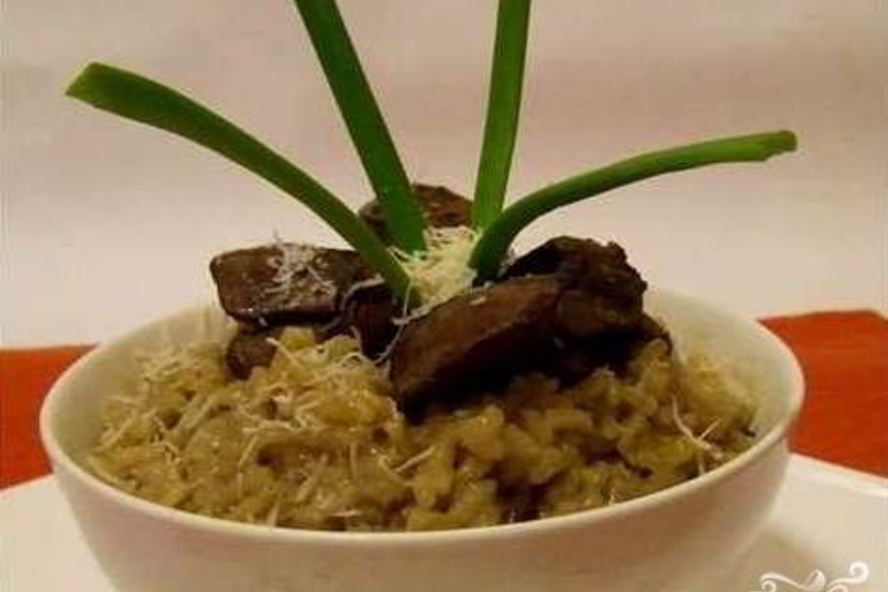 Рецепт ризотто с куриной печенью