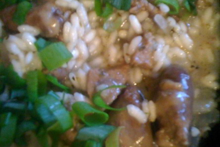 Рецепт ризотто с куриными сердечками