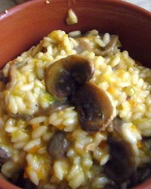 Ризотто с овощами и грибами