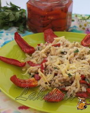 Ризотто с петрушкой и вялеными помидорами