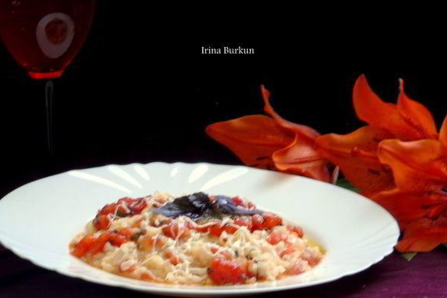 Рецепт ризотто с помидорами и базиликом