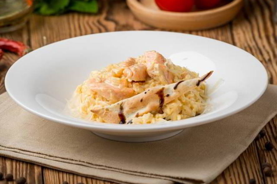 Рецепт ризотто с семгой