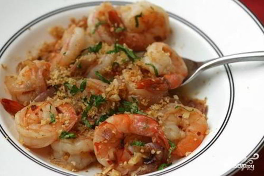 Рецепт креветок, жаренных в вине