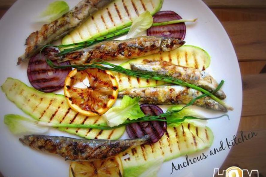 Рецепт мойвы-гриля с ароматом чеснока и лимона