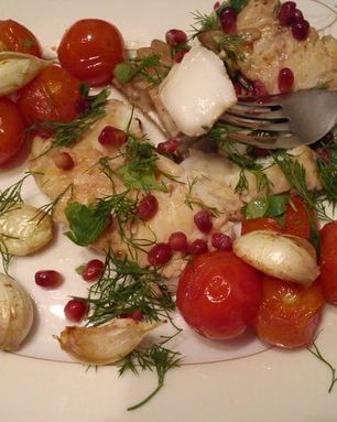 Треска в гранатовом соке