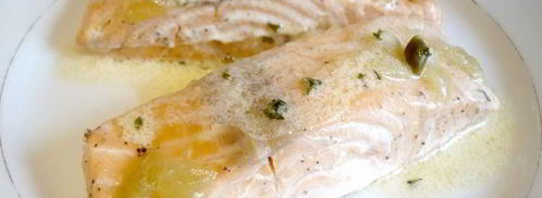 запеченное филе семги с лаймом и каперсами. Шаг 6