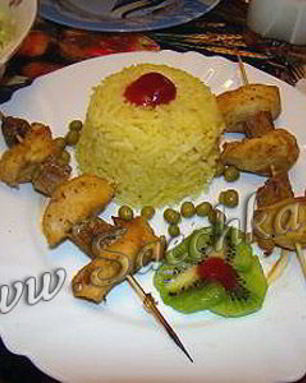 Куриный шашлык с бананом