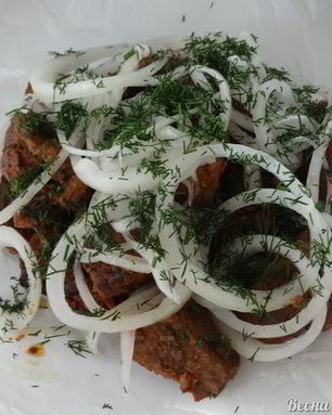 Шашлык из мяса на сковороде