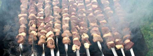 шашлык из печени с салом. Шаг 7